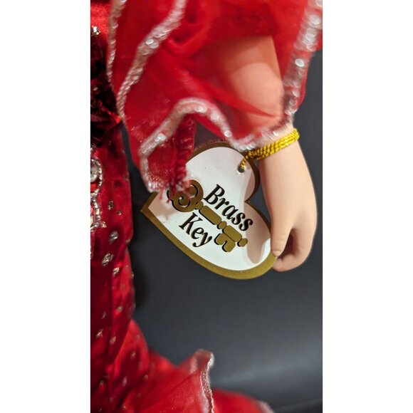 Brass Key 1999 Flamenco Doll Red Gown Dancing Through The Centuries 15” - Picture 7 of 9